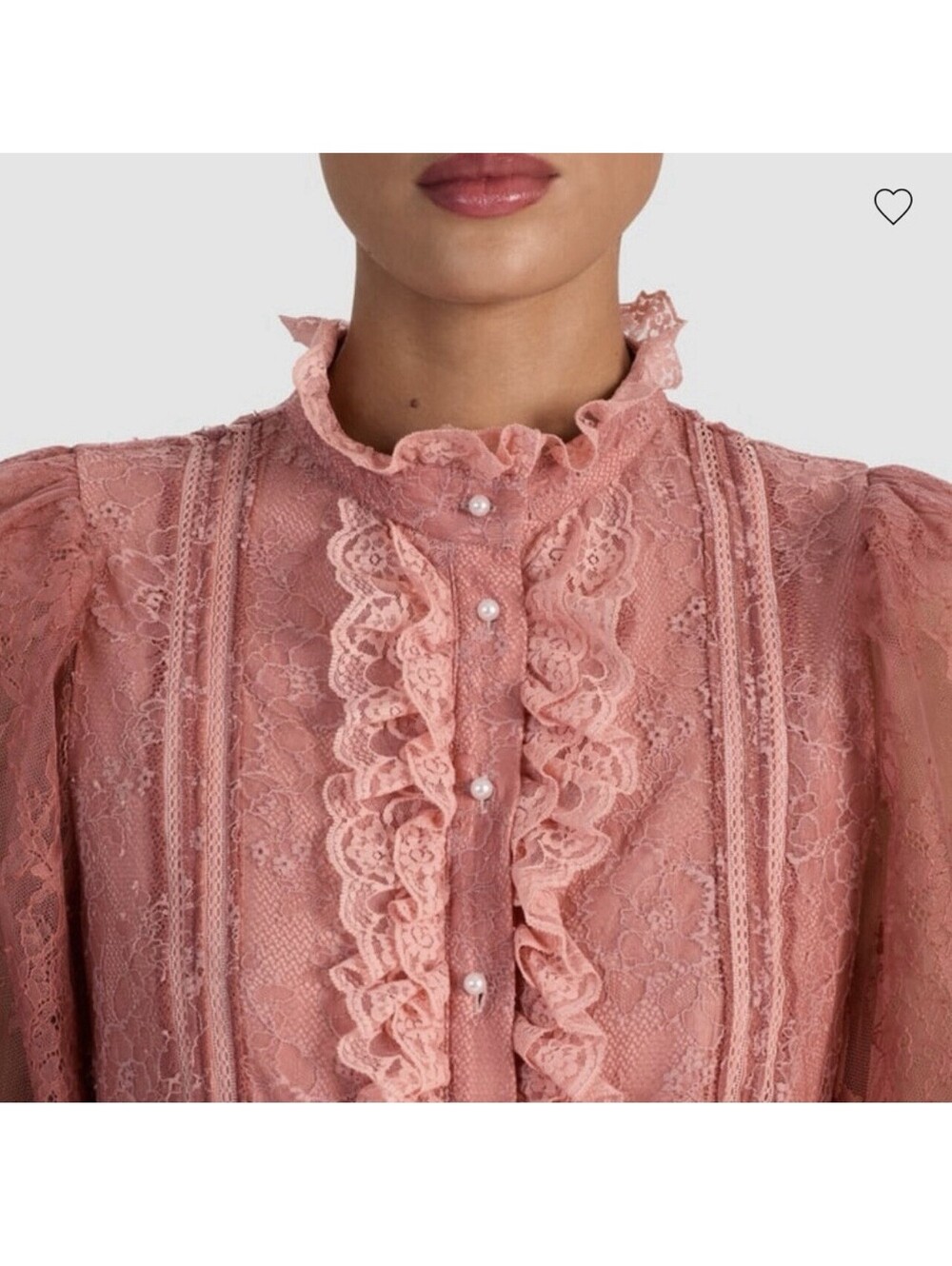 Alice + Olivia Eugenia Lace Blouse Bohemian Rose Pink Size L NWOT MSRP $495